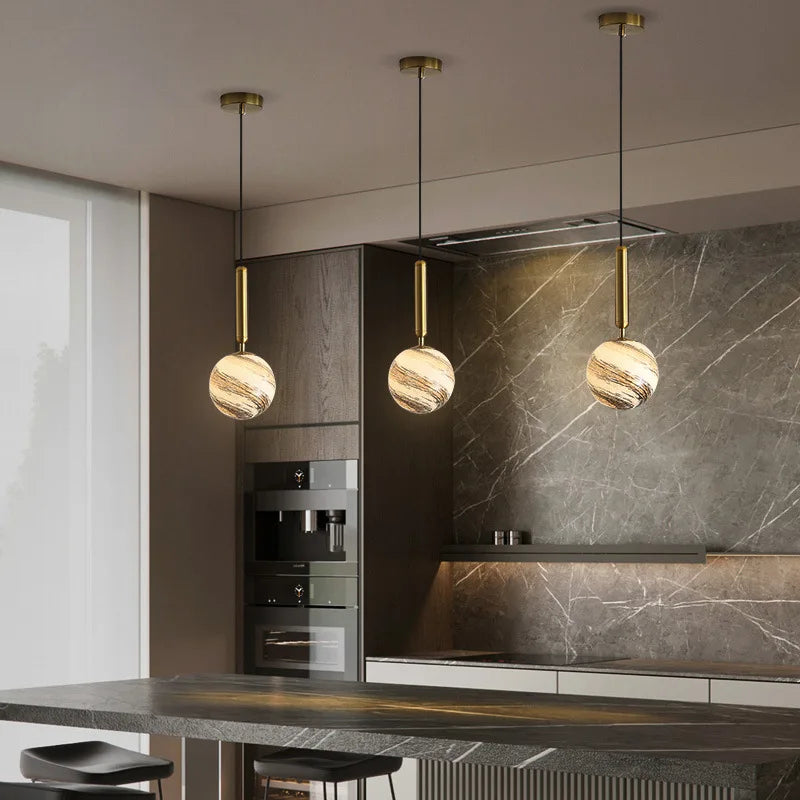 Lámpara colgante DecorBites™ Glass Planet: Lámpara colgante LED nórdica moderna para sala de estar, dormitorio...