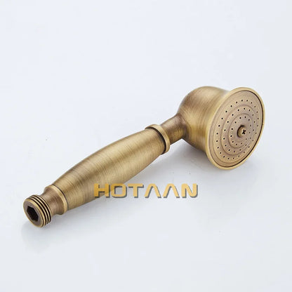 Juego de grifería para ducha DecorBites™ de latón antiguo con mezclador tipo lluvia, cabezal de 8" y ducha de mano.