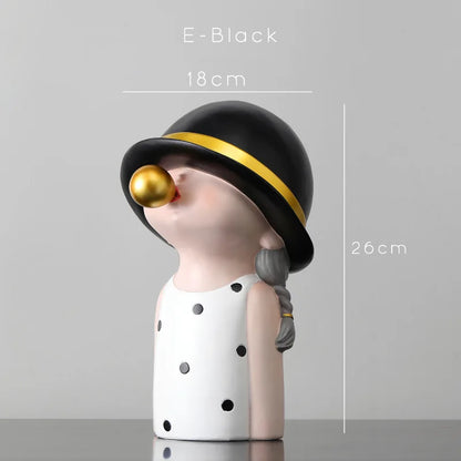 DecorBites™ Bubble Gum Blowing Character Statue for Modern Home Decor