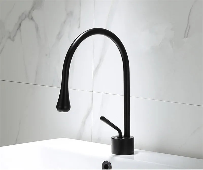 DecorBites™ Gun Grey Brass Basin Faucet Hot Cold Kitchen Sink Water Crane Swivel