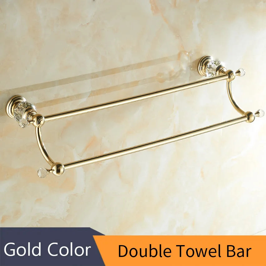 Juego de accesorios de baño DecorBites™ Crystal Brass Gold