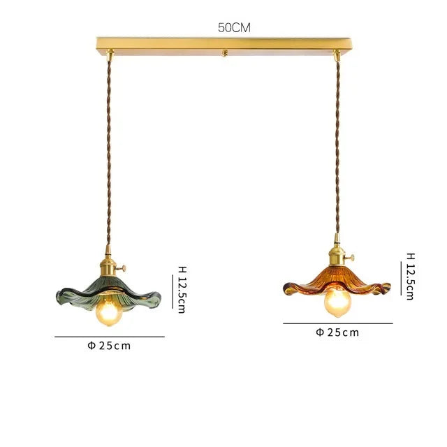 DecorBites™ Green Glass Hanging Light: Modern LED Pendant Lamp for Living and Dining Room