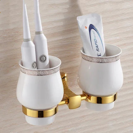 DecorBites™ Gold Bathroom Hardware Set for Towels, Paper, Brushes, and More