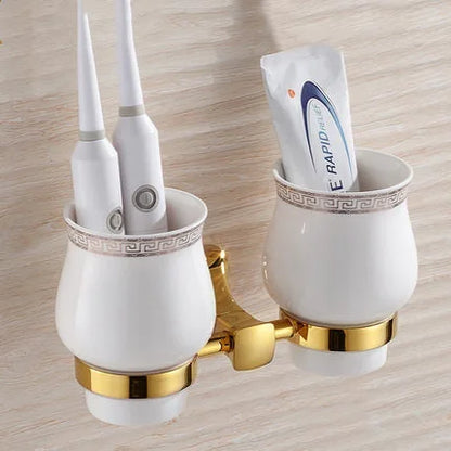 DecorBites™ Gold Bathroom Hardware Set for Towels, Paper, Brushes, and More