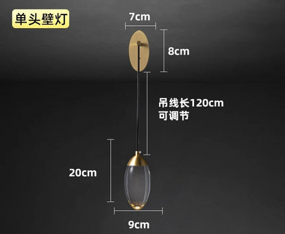 Aplique de pared LED de cristal DecorBites™: Iluminación nórdica moderna y lujosa para el hogar, ideal para dormitorio, escaleras o mesilla de noche.