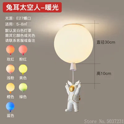 DecorBites™ Kids Space Balloon LED Ceiling Lamp - Creative Nordic Cartoon Decor