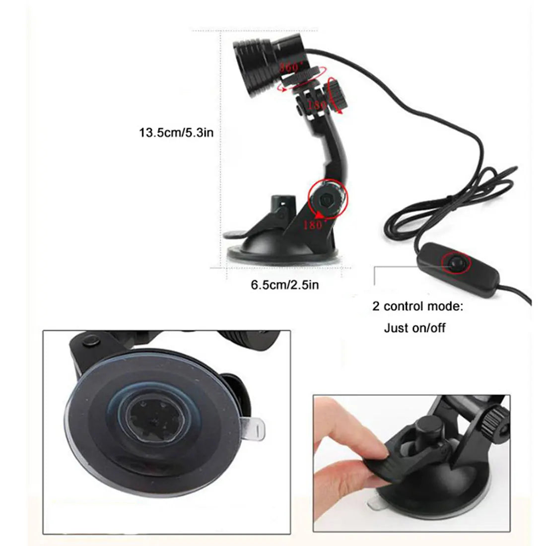 DecorBites™ LED Book Light Black Silver Clip-On Desk Lamp Flexible Reading Lamp