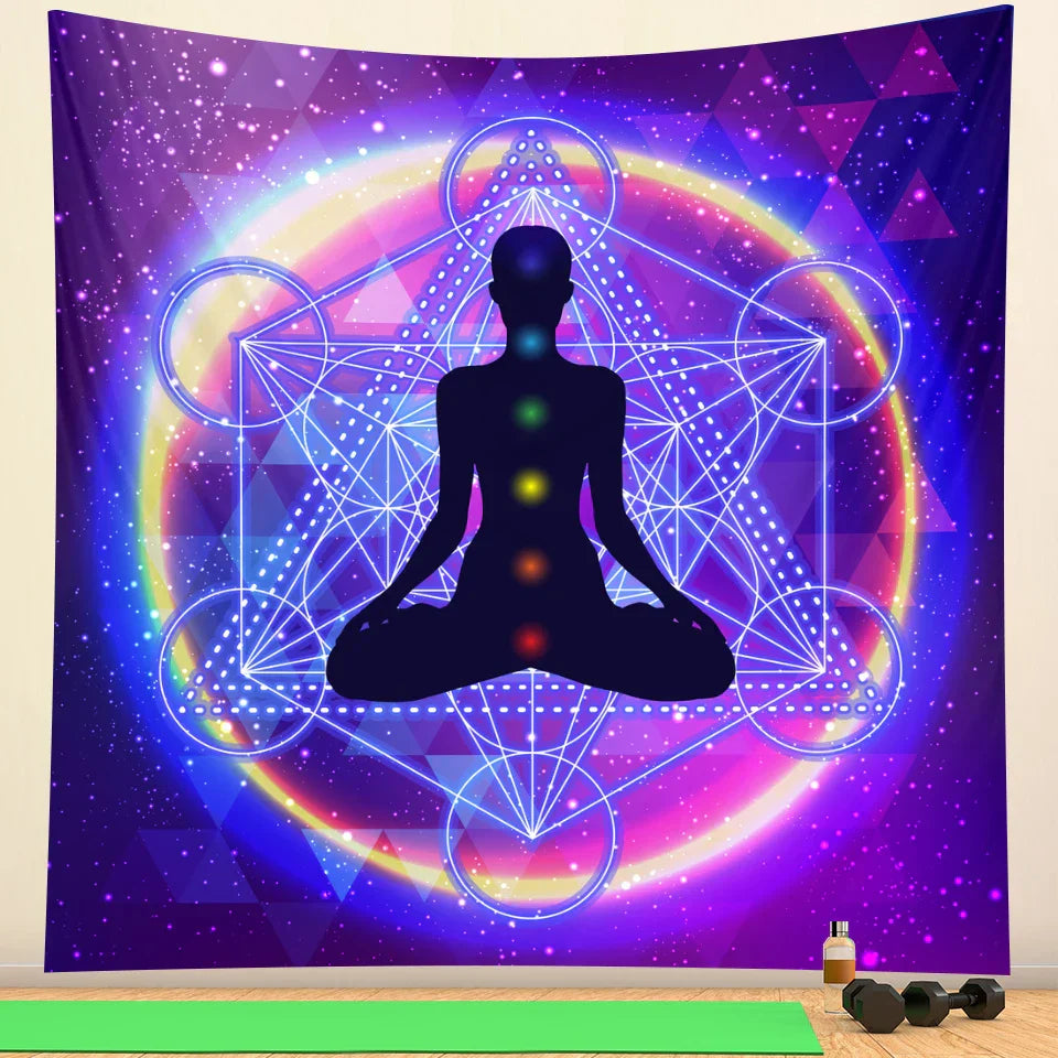 Decobites Meditation Chakra Mandala Tapestry for Bohemian Home Decor and Yoga Practice