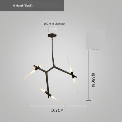 DecorBites™ Gold LED Chandelier: Modern Nordic Lighting Fixture for Indoor Decor.