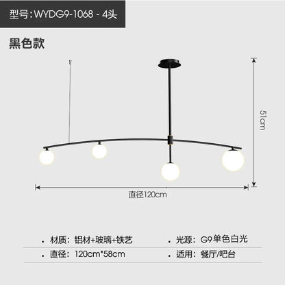 DecorBites™ Bubble Iron Chandelier: Minimalist Nordic Kitchen Restaurant Island Light