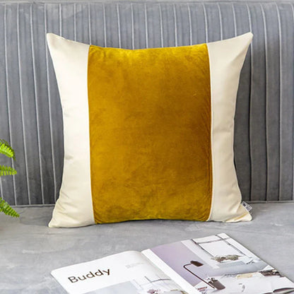 DecorBites™ Gold Geometry Cut Velvet Embroidered Lumbar Pillow Cover Chic Style 35x50cm