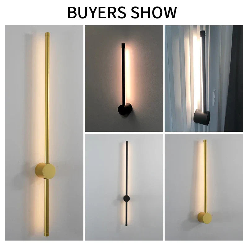 ديكوربايتس™ مصباح حائط LED أسود لغرفة المعيشة وغرفة النوم