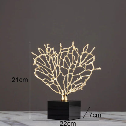 DecorBites™ Adornos de coral de aleación sobre base de cristal para una decoración de escritorio elegante