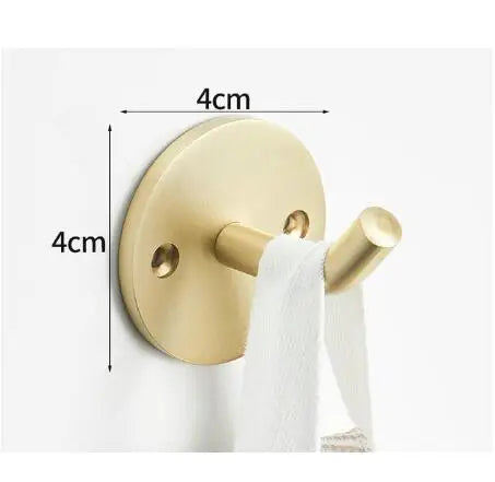 DecorBites™ Brushed Gold Stainless Steel Robe Hook Wall Mounted Bathroom Hardware Hanger