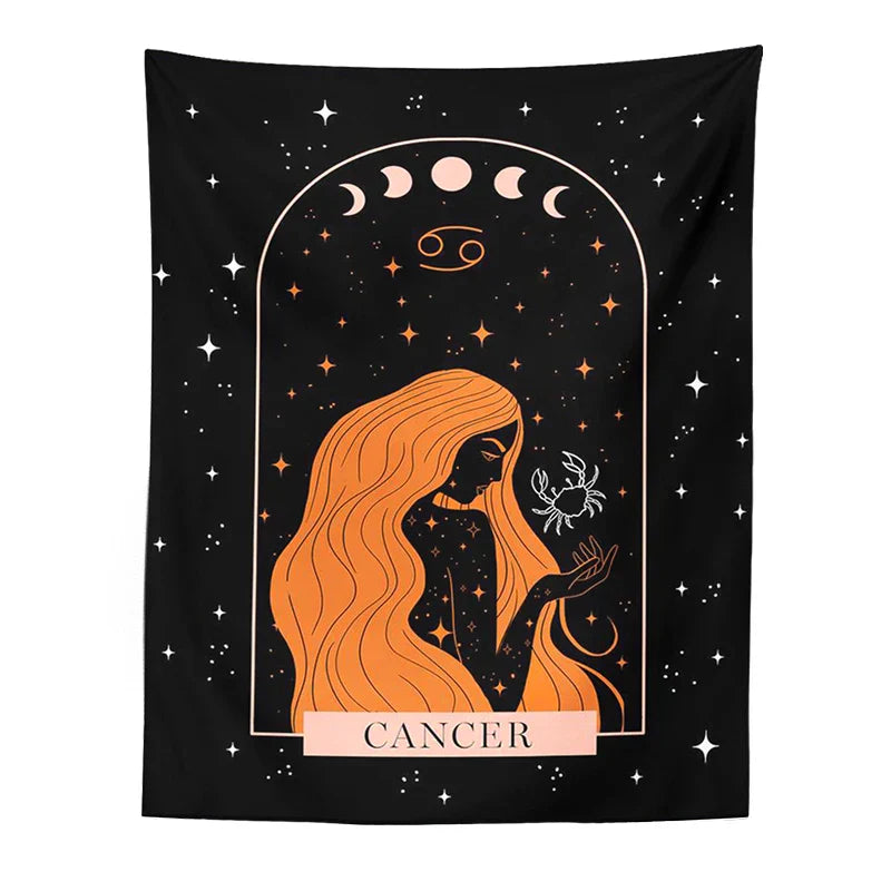 Decobites Celestial Constellation Tapestry Moon Phase Wall Hanging for Unique Home Décor