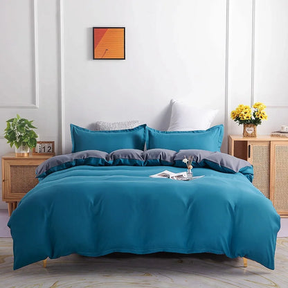 Decobites Luxury Blue Duvet Cover Set with Sheet and Pillowcases