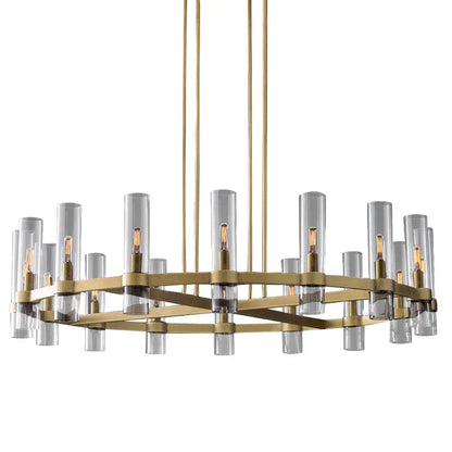 DecorBites™ Glass Chandelier Pendant Lamp with E14 LED, Chrome Finish, Retro Design