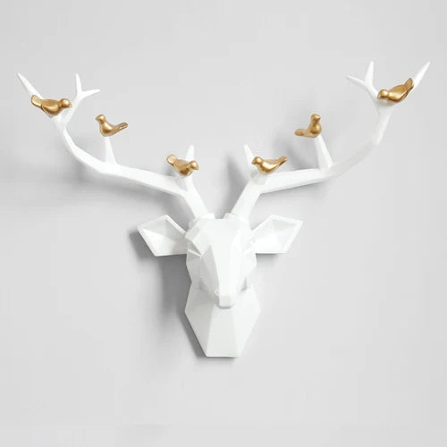 DecorBites™ Deer Head Wall Decor Sculpture | Modern Abstract Animal Statue for Home Decor