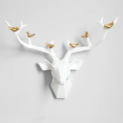DecorBites™ Deer Head Wall Decor Sculpture | Modern Abstract Animal Statue for Home Decor