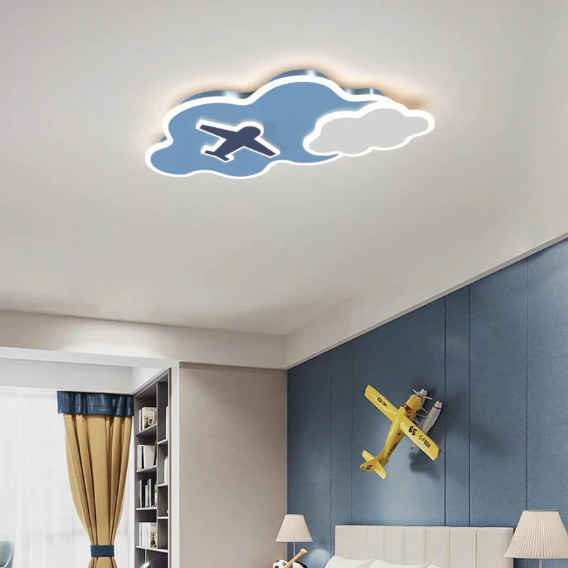 Lámpara de techo con tema espacial para niños Decorbites™ - Diseño de astronauta y avión para dormitorio