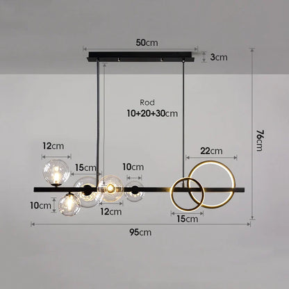 DecorBites™ Glass Bubble Chandelier: Nordic Minimalist Restaurant & Bar Magic Bean Lamp