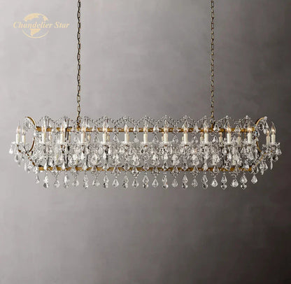 DecorBites™ Crystal Iron Chandelier: Modern Brass Candle Chandeliers for Living Dining Room