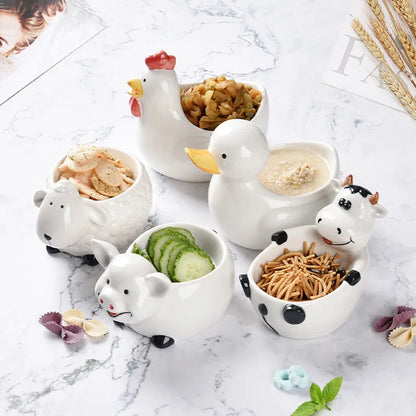 DecorBites™ Duck Ceramic Dessert Bowl Snack Sushi Storage Breakfast Bowl