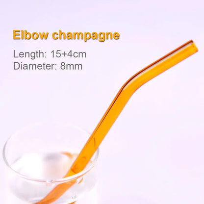 DecorBites™ Glass Straws Set - Eco-Friendly Reusable Colorful Drinking Tubes