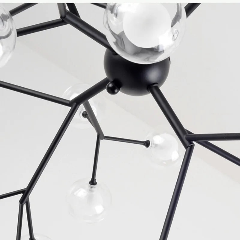 ثريا DecorBites™‎ LED على شكل كرة زجاجية على شكل يراعة شجرة بإضاءة صناعية سوداء