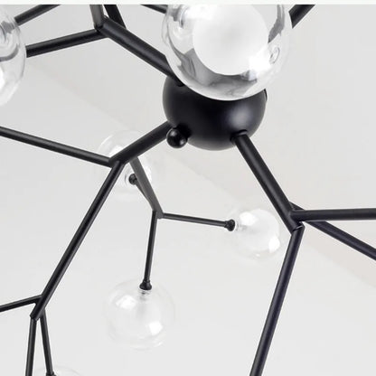 ثريا DecorBites™‎ LED على شكل كرة زجاجية على شكل يراعة شجرة بإضاءة صناعية سوداء