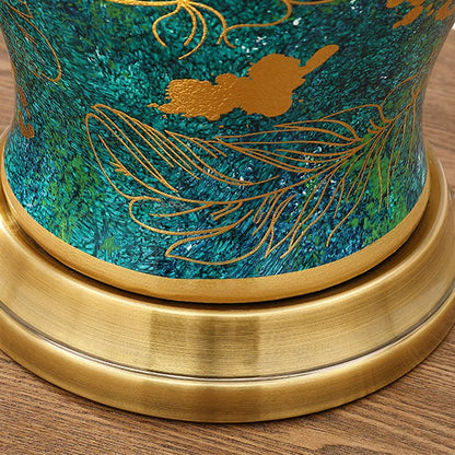DecorBites™ Emerald Queen Green Ceramic Table Lamp - Luxury Villa Bedroom Living Room Lighting