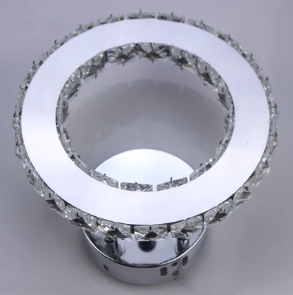 DecorBites™ Chrome Crystal LED Wall Sconce for Bedroom Home Decor, Modern Mirror Design