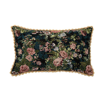 Funda de almohada DecorBites™ Jacquard estilo rústico campestre, 45x45 cm, diseño floral retro europeo para la noche