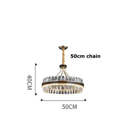 DecorBites™ Gold Stainless Steel Crystal Chandelier for Dinning Room
