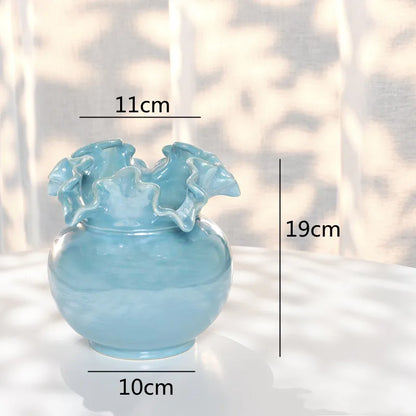 DecorBites™ Ceramic Shell Vase - White Gloss - Abstract Irregular Design for Home Decor