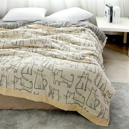 DecorBites™ Japanese Summer Cotton Bamboo Blanket - High Quality Bedspread