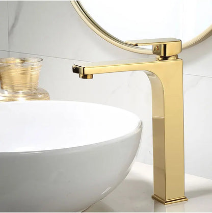 DecorBites™ Gold Basin Faucet: Single Handle Bathroom Sink Tap & Brass Lavatory Mixer