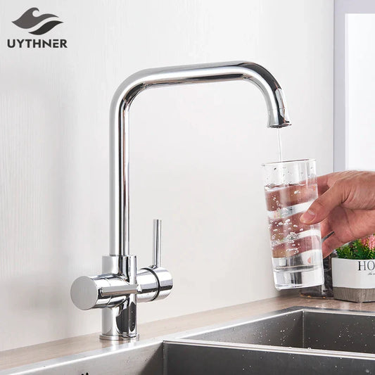 DecorBites™ Dual Spout Filter Faucet with 360 Degree Rotation for Purified Kitchen Water