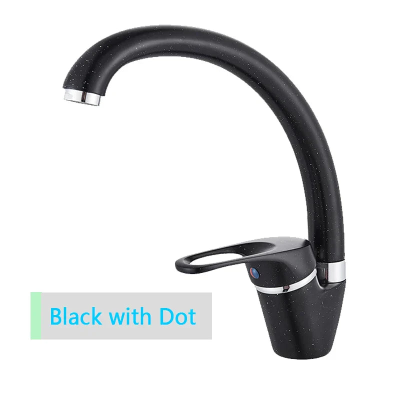 صنبور مطبخ نحاسي بيج من DecorBites™، صنبور دوار 360 درجة، صنبور خلاط بمقبض واحد