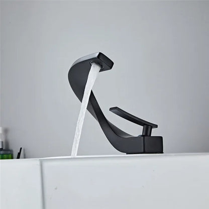 DecorBites™ Gold White Bathroom Basin Faucet Cold Hot Water Mixer Sink Tap