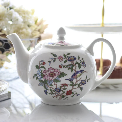 DecorBites™ Coffee & Tea Set: Cup, Saucer, Pot, Milk, Sugar, Plate, Tray, Teaware