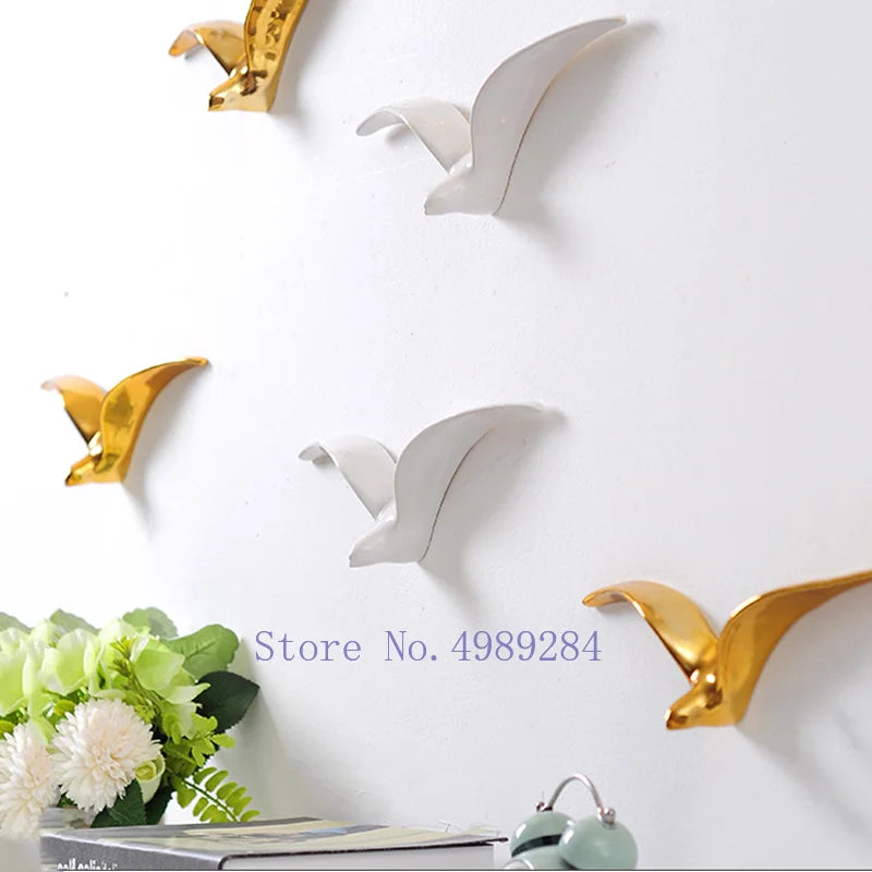 DecorBites™ Bird Ceramic Pendant Wall Decor Gold Seagull Wild Goose Modern Home