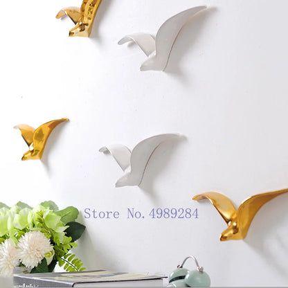 DecorBites™ Bird Ceramic Pendant Wall Decor Gold Seagull Wild Goose Modern Home