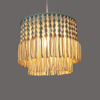 DecorBites™ Bohemia Cotton Rope Chandelier: Modern Pendant Lamp for Dining Room, Living Room, Balcony
