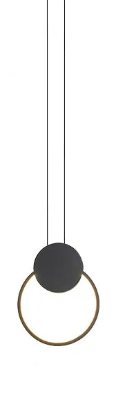 DecorBites™ Black Ring Pendant Lamp | Dimmable LED Ceiling Hanging Light for Bedroom Decor