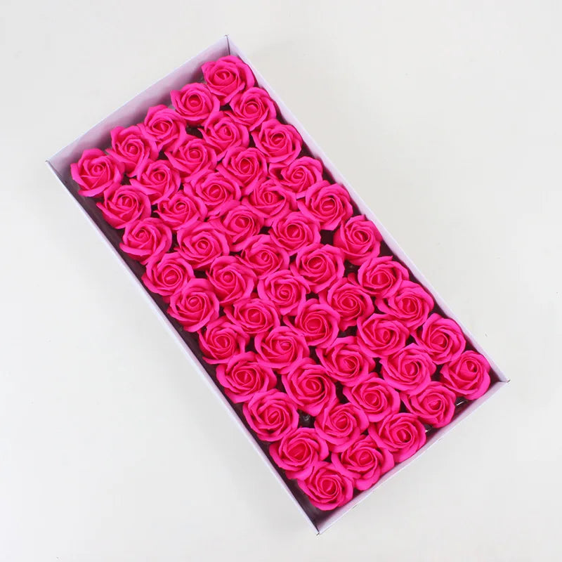 DecorBites™ Bath Flower Set: 50 Artificial Soap Flowers for Home Decor, Weddings, DIY Crafts