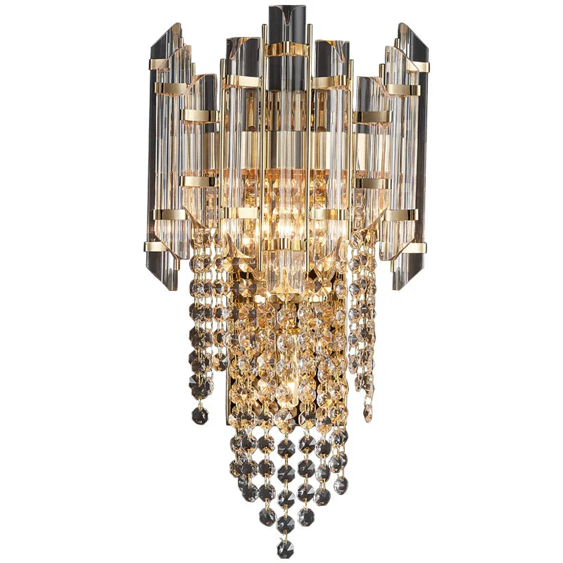 DecorBites™ Crystal Wall Lamp: Modern Luxury LED Lighting for Living Room, Bedroom, and Staircase