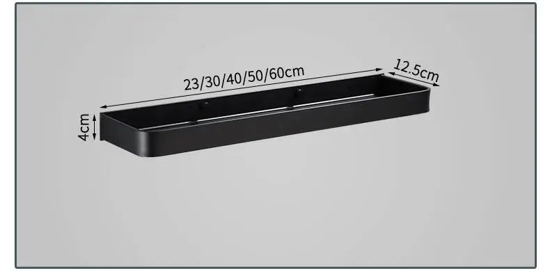 DecorBites™ Black Aluminum Bathroom Corner Shelf Wall Mounted Storage Holder