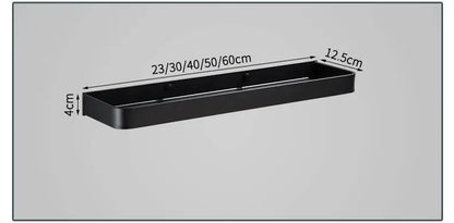 DecorBites™ Black Aluminum Bathroom Corner Shelf Wall Mounted Storage Holder