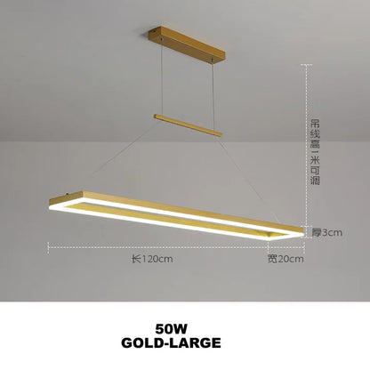 DecorBites™ Gold Aluminum LED Chandelier Acrylic Deco Design for Bedroom Kitchen Island